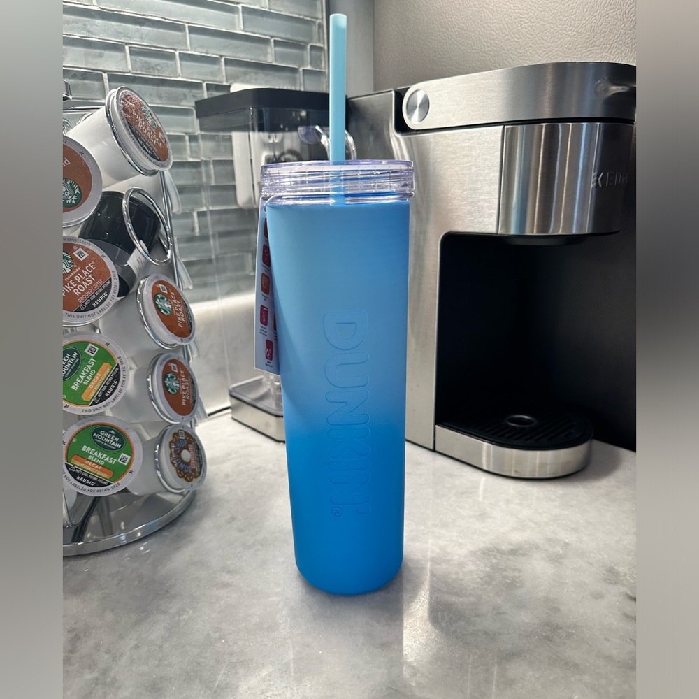 DUNKIN 2024 Rainbow Silicone Sipper - Tumbler - Blue